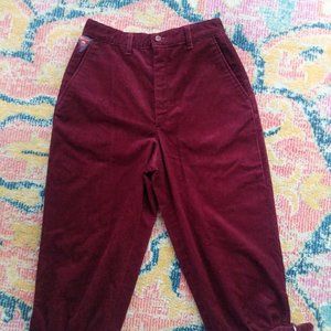 Vintage Maroon Fremont Corduroy Capris